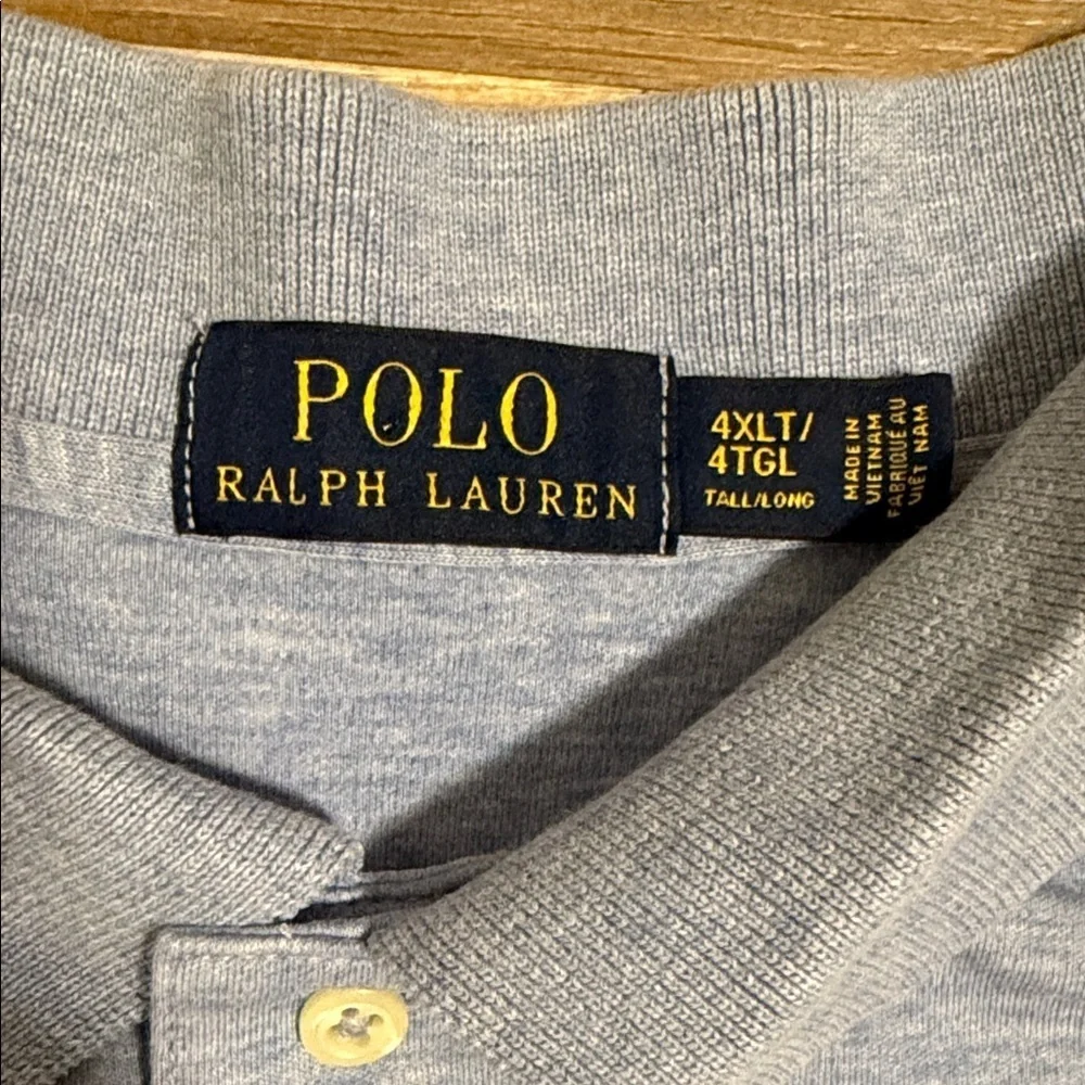 Polo Ralph Lauren Polo Shirt Mens 4XLT Tall Blue Heather Soft Touch Classic Fit